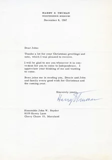 Harry S. Truman autograph