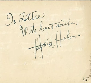 Harold Huber autograph
