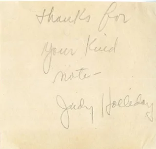 Judy Holliday autograph