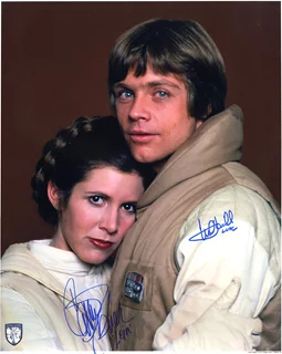 Carrie Fisher & Mark Hamill autograph