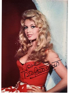 Brigitte Bardot autograph