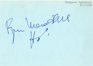 Burgess Meredith autograph
