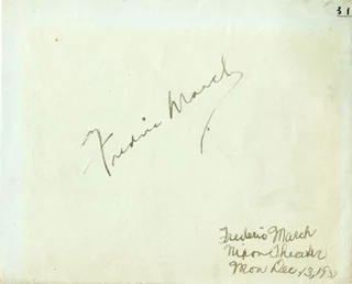 Fredric March autograph