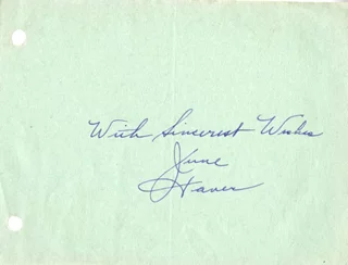 June Haver autograph