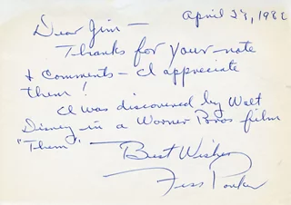 Fess Parker autograph