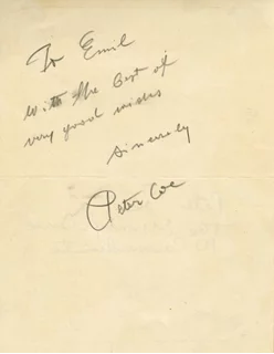 Peter Coe autograph