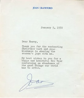Joan Crawford autograph