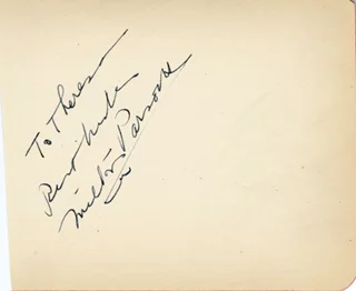 Milton Parsons autograph