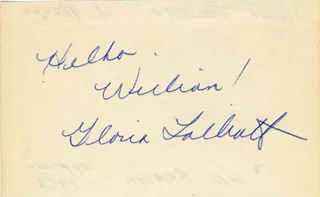 Gloria Talbott autograph