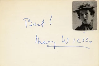 Mary Wickes autograph
