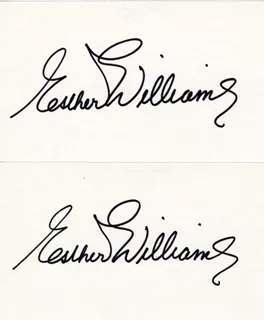 Esther Williams autograph