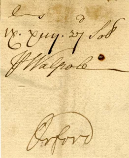Robert Walpole autograph