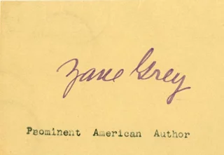 Zane Grey autograph