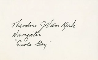 Theodore Van Kirk autograph