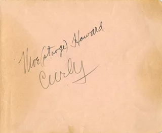 Moe and Curly Howard autograph