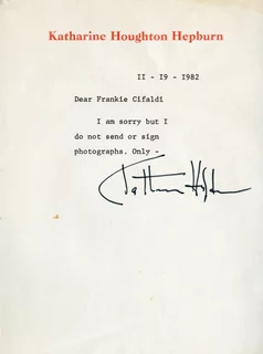 Katharine Hepburn autograph