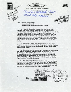 Paul W. Tibbets autograph