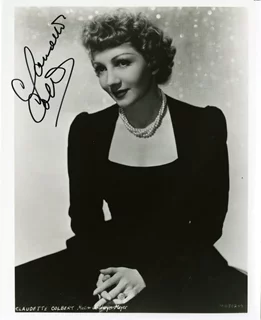 Claudette Colbert autograph