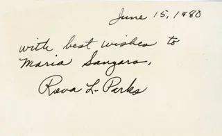 Rosa Parks autograph