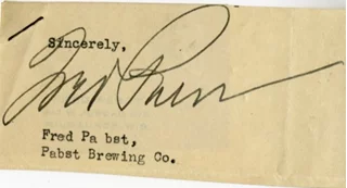 Fred Pabst autograph
