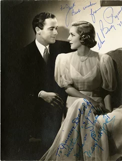 Mary Pickford and Buddy Rogers autograph