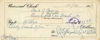 Rosalind Russell autograph