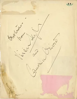 Laurence Olivier and Vivien Leigh autograph