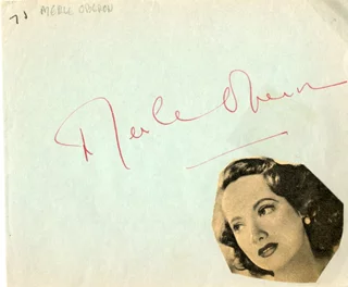 Merle Oberon autograph