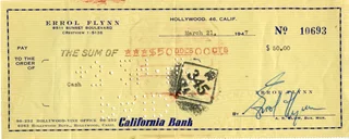 Errol Flynn autograph