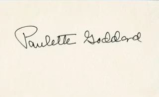 Paulette Goddard autograph