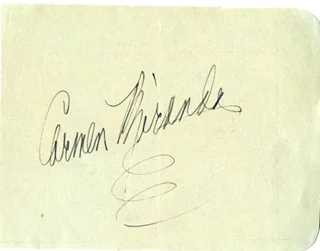 Carmen Miranda autograph