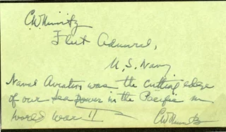 Chester W. Nimitz autograph