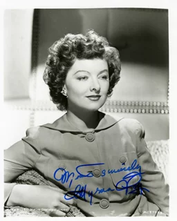 Myrna Loy autograph