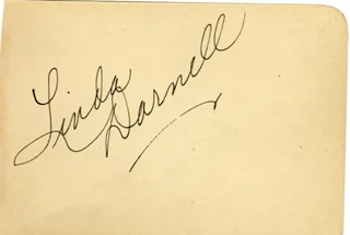 Linda Darnell autograph