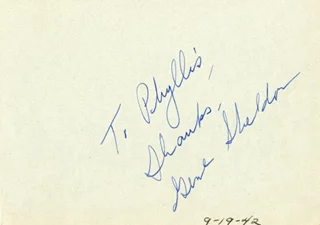 Gene Sheldon autograph