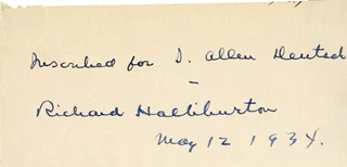 Richard Halliburton autograph