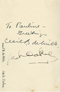 Cecil B. DeMille autograph