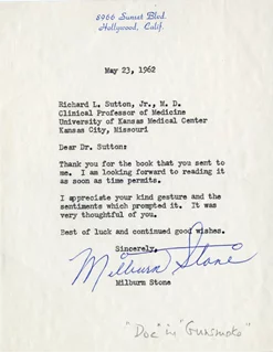 Milburn Stone autograph