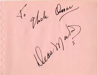 Dean Martin autograph