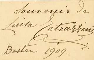 Luisa Tetrazzini autograph
