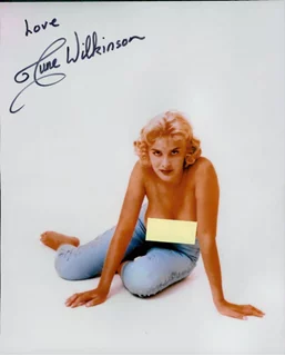 June Wilkinson autograph