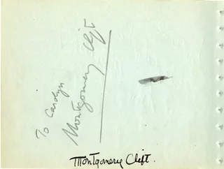 Montgomery Clift autograph