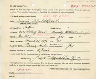 Joseph Schildkraut autograph