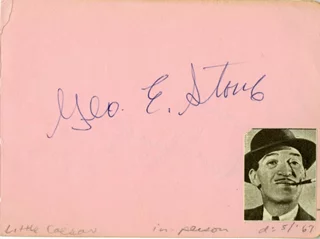 George E Stone autograph