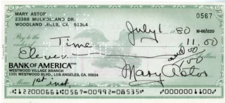 Mary Astor autograph