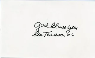 Mother Teresa autograph
