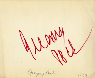 Gregory Peck autograph