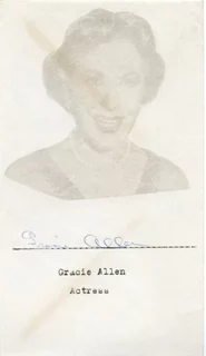 Gracie Allen autograph