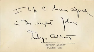 George Abbott autograph