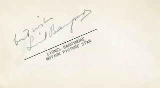 Lionel Barrymore autograph